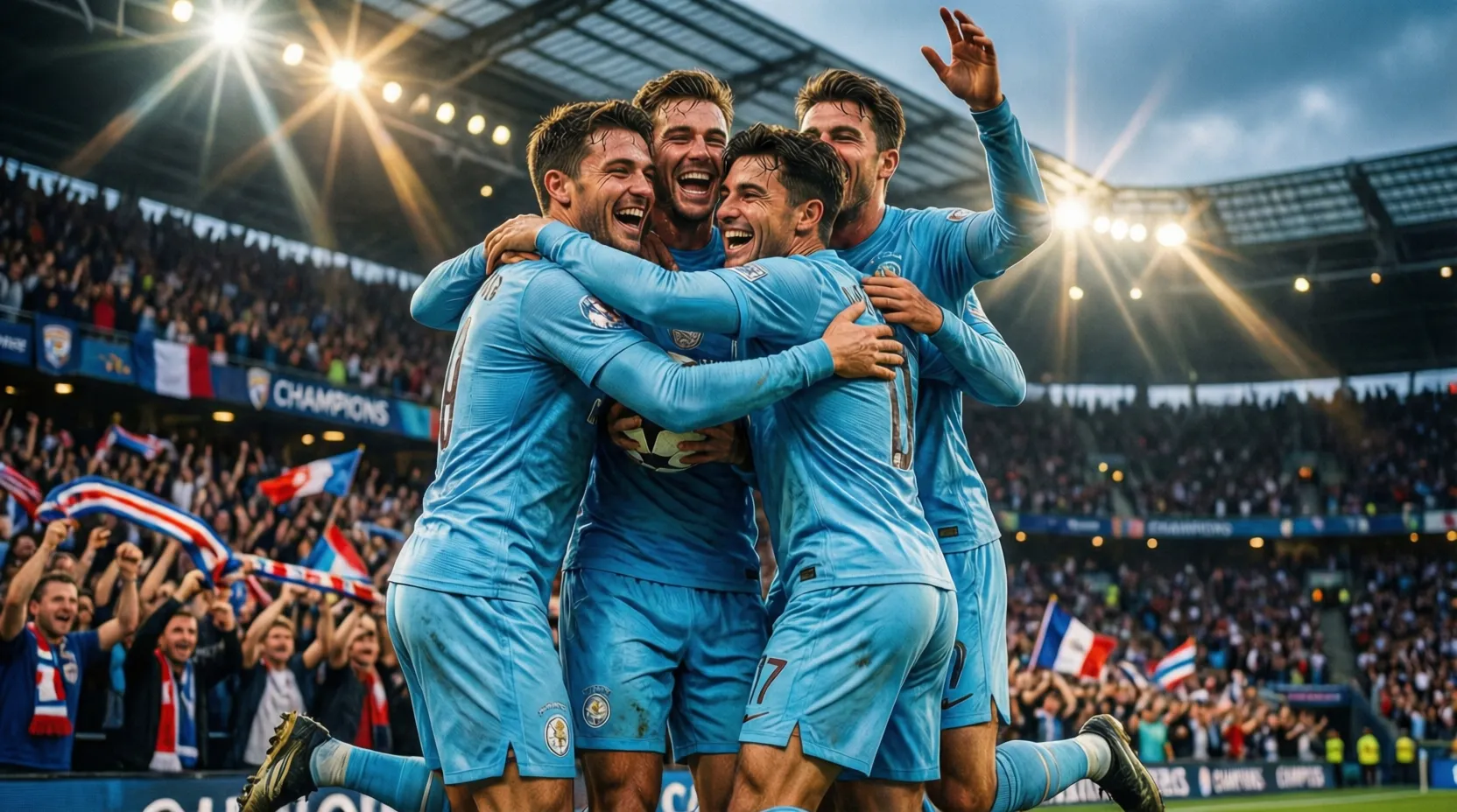 Jugadores del Celta de Vigo celebrando un gol en competición europea