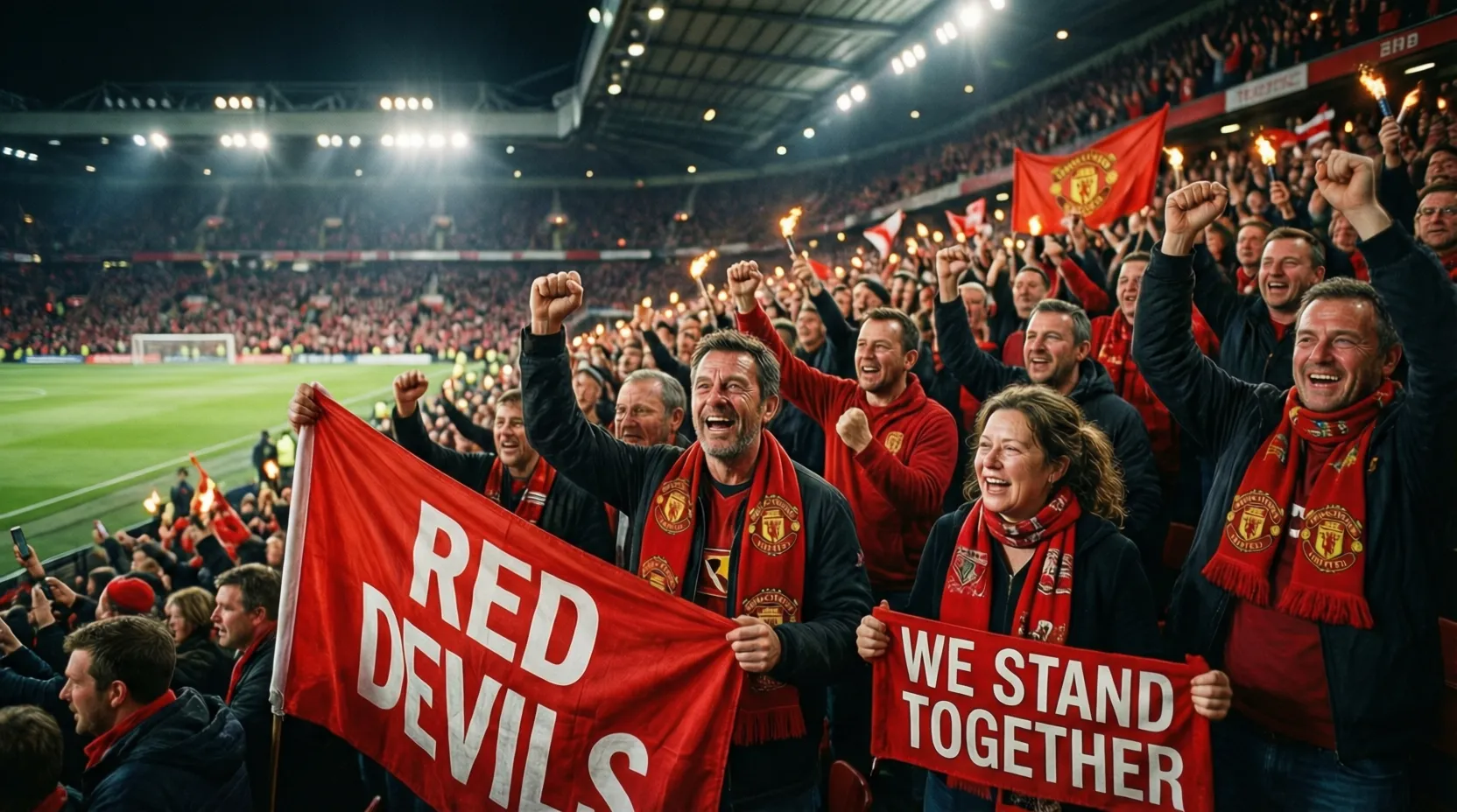 Afición del Nottingham Forest animando en las gradas del City Ground durante noche europea
