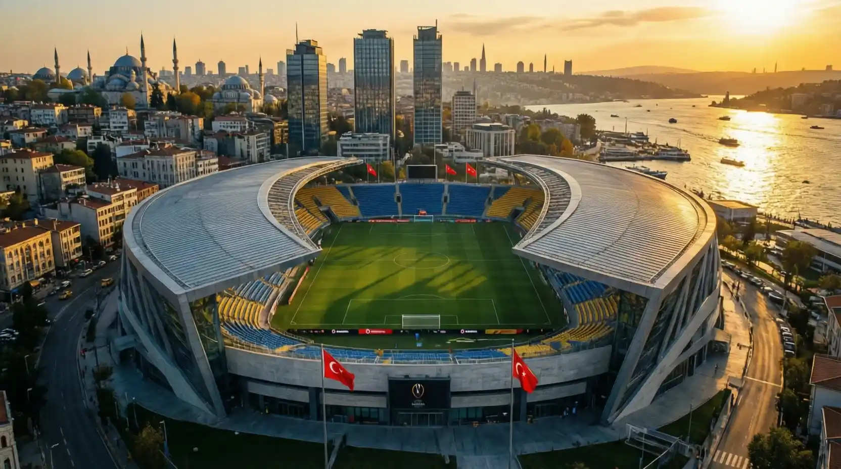 Vista panorámica del Vodafone Park de Estambul sede de la final de Europa League