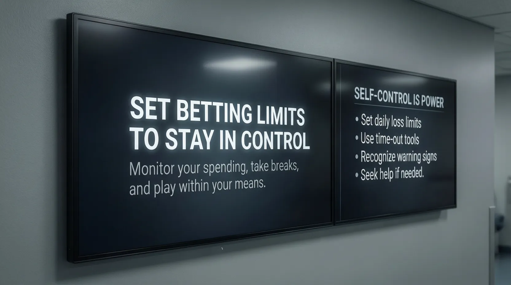 Señal de advertencia sobre juego responsable en entorno de apuestas deportivas